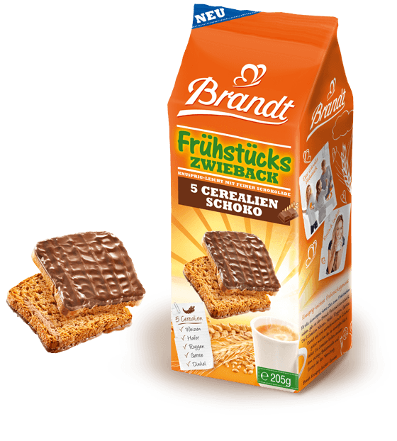 Brandt Frühstückszwieback 5 Cerealien Schoko
